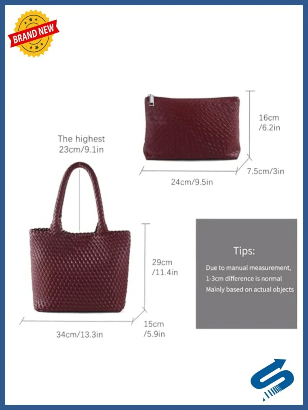 Handwoven Vegan Leather Tote Bag for Women Large Travel Hobo Shoulder Handbag
